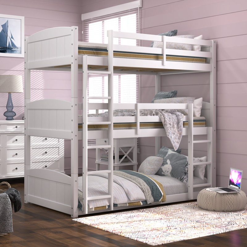 Viv + Rae Kogan Wood Arch Triple Twin Bunk Bed & Reviews Wayfair